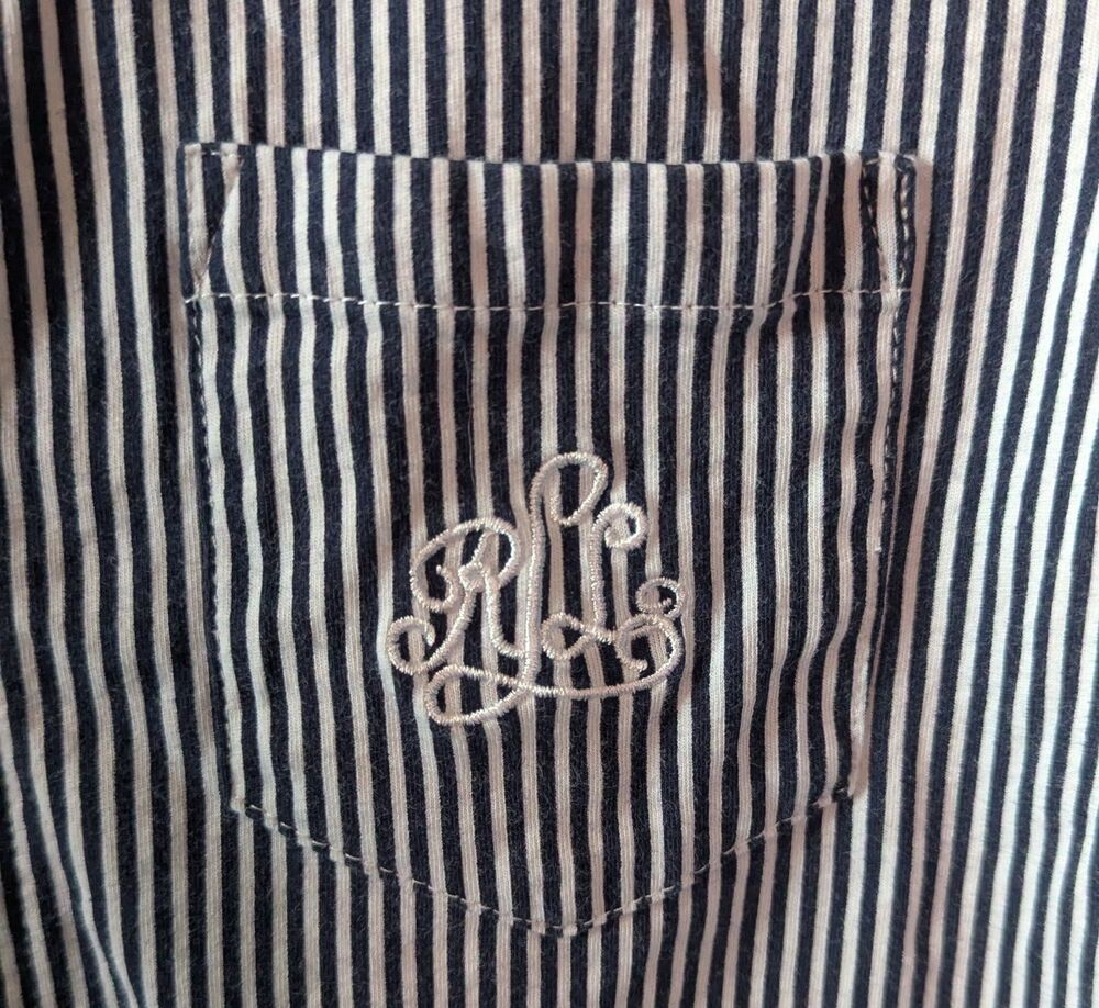 Lauren By Ralph Lauren Women's Striped PJ Shirt Size S Small Black & White (797M - Picture 4 of 5